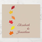 Fall Leaves Wedding Bier Etiket (Enkel label)