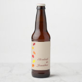 Fall Leaves Wedding Bier Etiket (Voorkant)