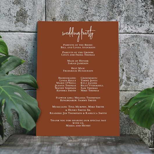 Fall Leaves Wedding Ceremony Programma