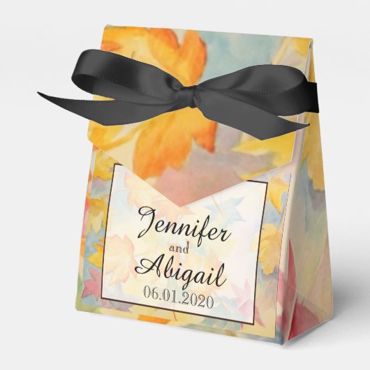 Fall Leaves Wedding Favor Box Bedankdoosjes (Voorkant Zijde)