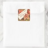 Fall Leaves wenst u een fijne Thanksgiving Vierkante Sticker (Tas)