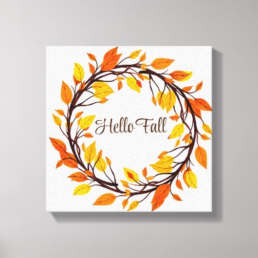 Fall Leaves Wreath Canvas Art Afdruk (Voorkant)