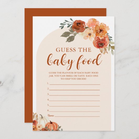 Fall Little Citrouille devine la carte de jeu alim (Devant / Derrière)