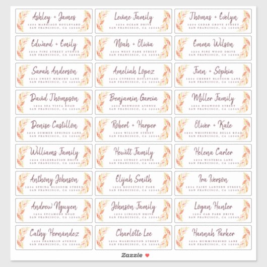 Fall Love Autumn Foliage Étiquettes de adresse inv (Feuille)