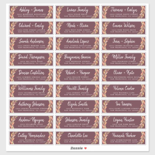 Fall Love Autumn Foliage Étiquettes de adresse inv (Feuille)