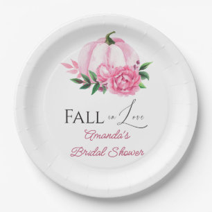 Fall Love Blush Roze Pompoen Rustieke Bruiloft Fee Papieren Bordje