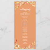 Fall Love Golden Foliage Orange Wedding Programme (Dos)