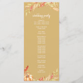Fall Love Golden Foliage Programme de mariage jaun (Dos)