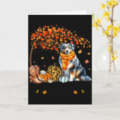 Fall Maple Tree Print Dog Lover Happy Thanksgiving Kaart (Gele Bloem)