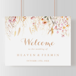 Fall Meadow Wild Floral Mariage Affiche de bienven