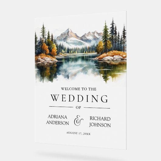Fall Mountain Forest Lake Wedding Welcome (Angle)