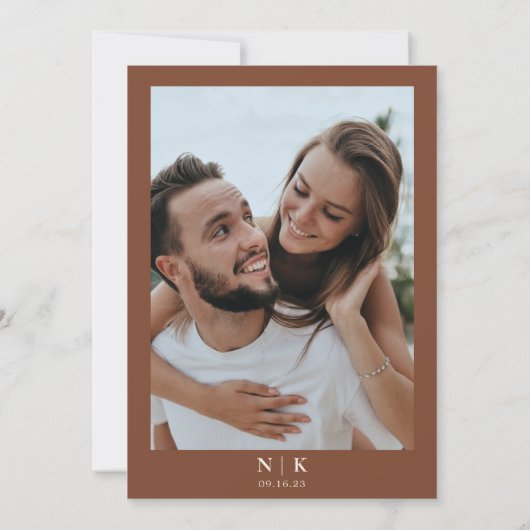 Fall Mountain Terracotta Forest Save the Date (Dos)