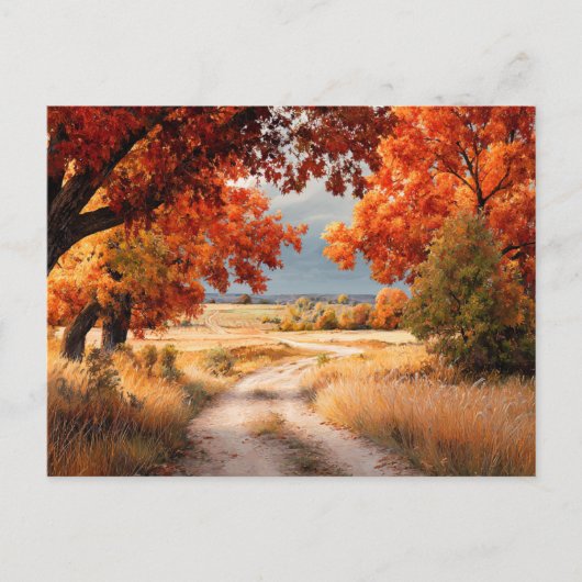 Fall Nature Scene AutumnFall Leaves Landscape Briefkaart (Voorkant)