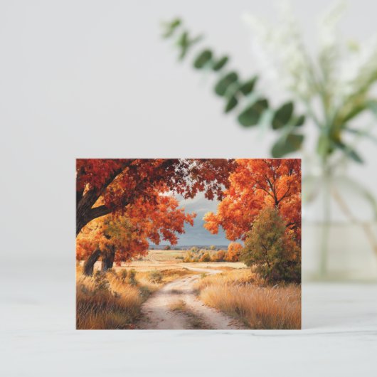 Fall Nature Scene AutumnFall Leaves Landscape Briefkaart (Staand voorkant)