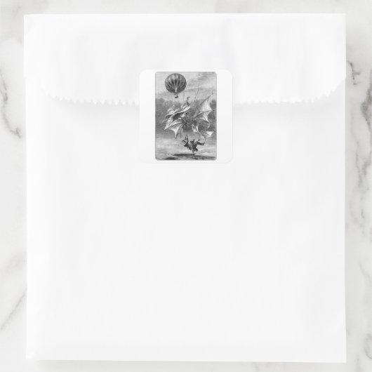Fall of the Flying Man Vierkante Sticker (Tas)