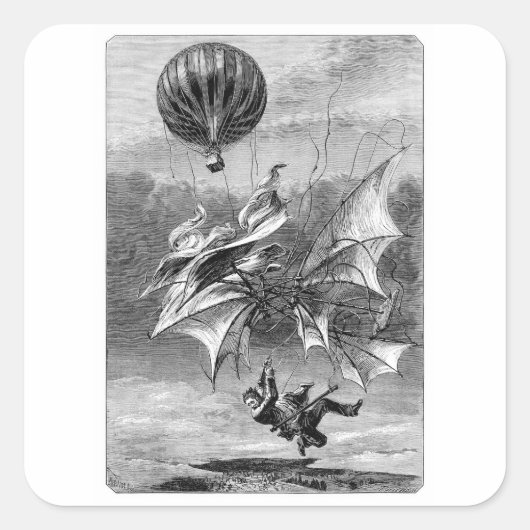 Fall of the Flying Man Vierkante Sticker (Voorkant)
