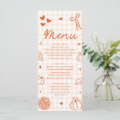Fall Orange Hand Drawn A Little Cutie Pie Menu (Debout devant)