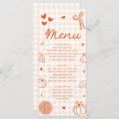 Fall Orange Hand Drawn A Little Cutie Pie Menu (Devant / Derrière)