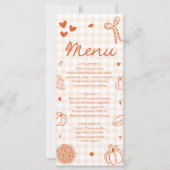 Fall Orange Hand Drawn A Little Cutie Pie Menu (Devant)