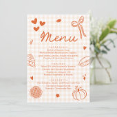 Fall Orange Hand Drawn A Little Cutie Pie Menu (Debout devant)