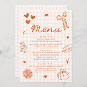 Fall Orange Hand Drawn A Little Cutie Pie Menu (Devant / Derrière)