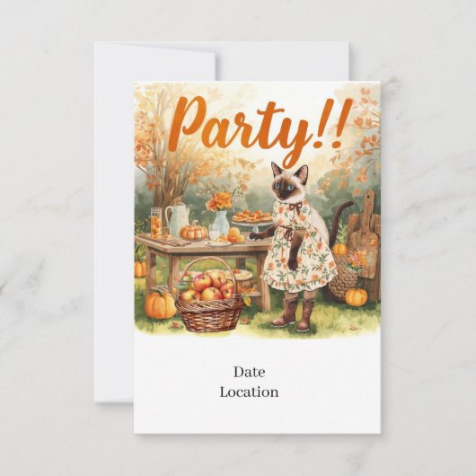 Fall Party Invitation Card – Cozy Autumn Gathering (Devant)