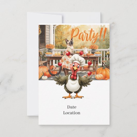 Fall Party Invitation Card – Cozy Autumn Gathering (Devant)