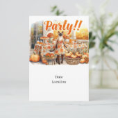 Fall Party Invitation Card for Siamese Cat Lovers (Debout devant)