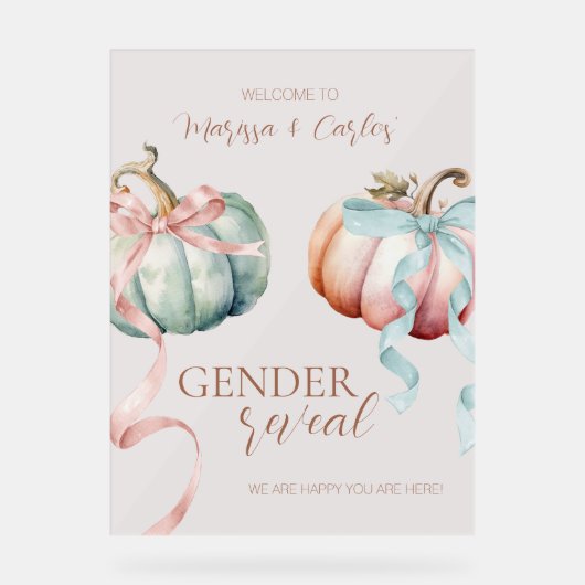 Fall Pastel Citrouilles et Bows Affiche de bienven (Recto)