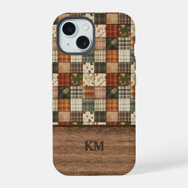 Fall Patchwork Quilt Phone Case | Personalized iPhone 15 Hoesje
