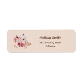 Fall Pink Pumpkin Return Address  Etiket