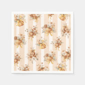 Fall Pumpkin Floral Bow Baby Shower  Napkins Servet (Voorkant)