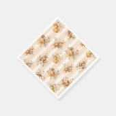 Fall Pumpkin Floral Bow Baby Shower  Napkins Servet (Hoek)