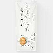 Fall Pumpkin Greenery Baby Shower Welcome Spandoek (Verticaal)