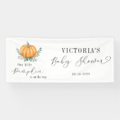 Fall Pumpkin Greenery Baby Shower Welcome Spandoek (Horizontaal)