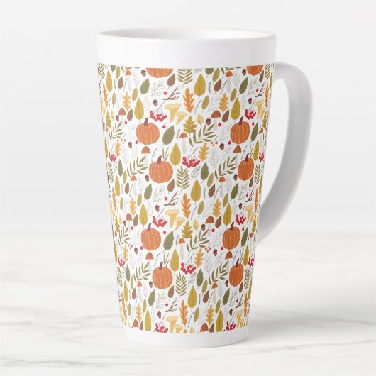 Fall Pumpkin Pattern Latte Mok (Rechterhoek)