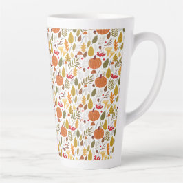 Fall Pumpkin Pattern Latte Mok