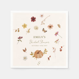 Fall Pumpkin Wildflower Bridal Shower Servet
