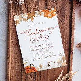 Fall Pumpkins and Leaves Thanksgiving Dinner  Kaart