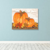 Fall Pumpkins Wrapped Canvas Afdruk (Insitu (Houten vloer))