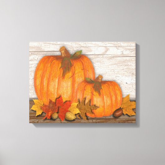 Fall Pumpkins Wrapped Canvas Afdruk (Voorkant)