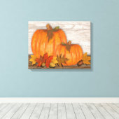 Fall Pumpkins Wrapped Canvas Afdruk (Insitu (Houten vloer))