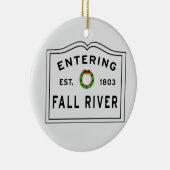 Fall River, MA Vacances Wreath Ornement en céramiq (Droite)