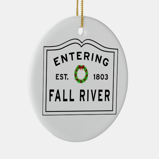 Fall River, MA Vacances Wreath Ornement en céramiq (Droite)