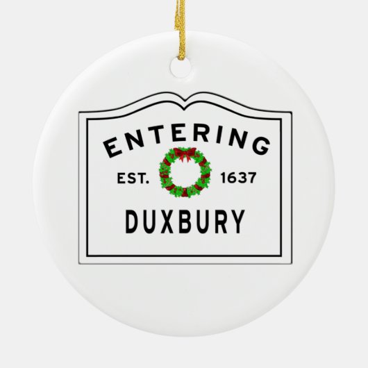Fall River, MA Vacances Wreath Ornement en céramiq (Dos)