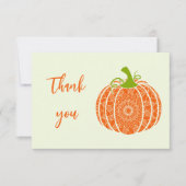 Fall Rustic Country Orange Pumpkin Thanksgiving Bedankkaart (Voorkant)