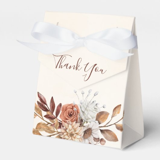 Fall Rustic Floral Wedding Favor Box Bedankdoosjes (Voorkant Zijde)