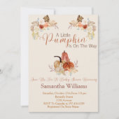  Fall Rustic Little Pumpkin Baby Shower Invitation Kaart (Voorkant)