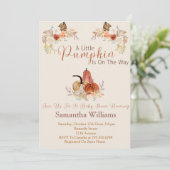  Fall Rustic Little Pumpkin Baby Shower Invitation Kaart (Staand voorkant)