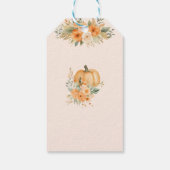 Fall Rustic Orange Pumpkin Baby Shower Cadeaulabel (Achterkant)